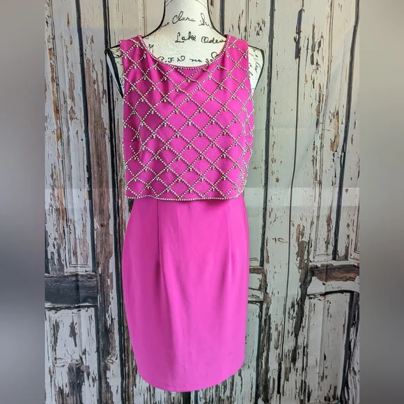 betsy and adam dresses pink Betsy & Adam One Bow Shoulder Mikado A-Line Gown